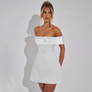 Women's Sexy Mini Dress Sequin Strapless Off Shoulder Elegant Backless-10