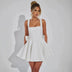 Women's Sexy Mini Dress Sequined Backless Elegant Square Neck
