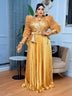 Women's Sexy Maxi Dress Plus Size Sequined Elegant Pleated Evening Gown