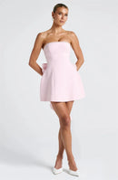 Women's Sexy Short Dress Strapless Beaded Backless Elegant Off Shoulder