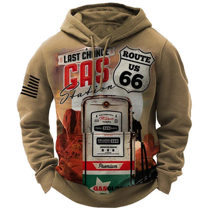 Men's Hoodie Streetwear Vintage 3D Printed Casual Oversized Sweatshirt