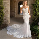 Women’s Gorgeous Wedding Dress Elegant Off Shoulder Lace Luxury Gown Bridal Appliques 