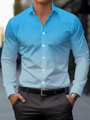 Men's Shirt Elegant Striped Casual Soft Lapel Plus Size Office Top