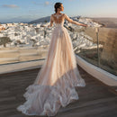 Valentina Custom Made Mermaid Wedding Dress Long Lace Sleeves Detachable Train