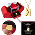 To My Love Eternal Rose Necklace Gift Red Apple Jewelry Box