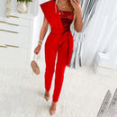 Women’s Jumpsuit Wedding Guest Elegant Sequins One Shoulder Bodycon-9