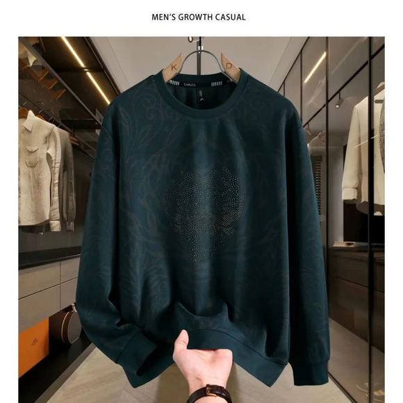 Men's Sweatshirt Pullover Elegant Casual Crew Neck Long Sleeve