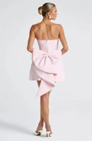 Women's Sexy Short Dress Strapless Beaded Backless Elegant Off Shoulder