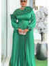 Maxi Women's Pleated Dress Plus size Sexy Long Sleeves