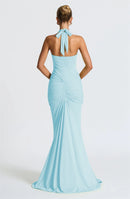 Sexy Maxi Dress Deep V-Neck Ruched Backless Elegant for Women