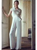 Women's Jumpsuit Elegant Deep V Neck Slim Sleeveless Backless Wide Leg