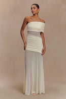 Women's Sexy Long Dress Elegant Off Shoulder Mesh Backless Party