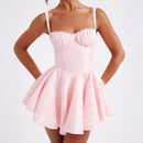 Women's Sexy Mini Dress Strap Elegant Fashion Beautiful Party Gown-17