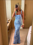 Women's Sexy Dress Embroidered Floral Patchwork Straps Princess