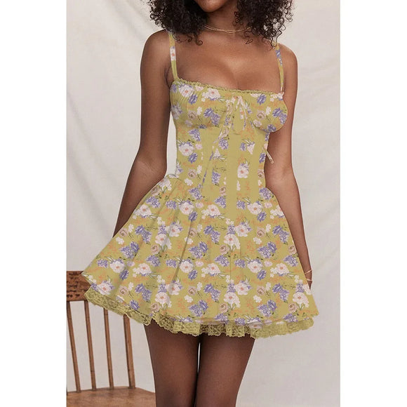 Women's Sexy Short Dress Elegant Backless Elegant Lace Pleated