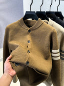 Men’s Premium Knitted Cardigan Long Sleeve Baseball Collar Casual Sweater