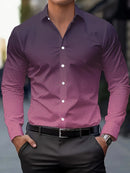 Men's Shirt Elegant Striped Casual Soft Lapel Plus Size Office Top