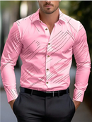 Men's Shirt Elegant Striped Casual Soft Lapel Plus Size Office Top