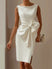 Elegant Sexy Dress For Women Round Neck Sleeveless Bow Slit Evening