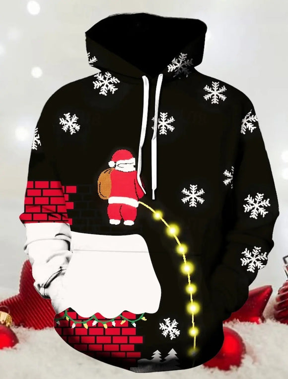 Christmas Hoodie Sweatshirt Elegant 3D Print Snowman Long Sleeve