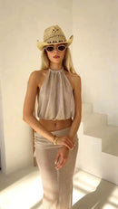 Sexy Knit Sets Backless Wrap Lace-Up Top Chic Elegant Cover-Ups For Women-23