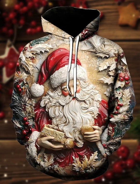 Christmas Hoodie Sweatshirt Elegant 3D Print Snowman Long Sleeve