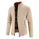 Men's Cardigan Large Size Stand Collar Warm Knit Sweater Coat Youth Wool