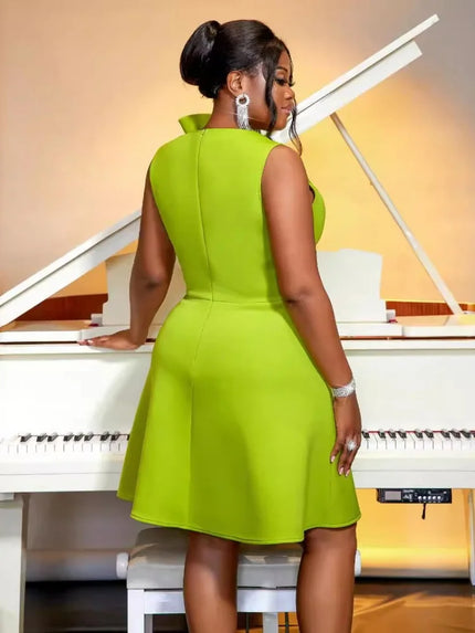 Women's Sexy Midi Dress Plus Size Elegant Sleeveless Birthday Outfit