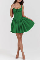 Women's Sexy Short Dress Elegant Backless Elegant Lace Pleated