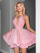 Robe sexy pour femme décolleté en V profond lacets dos nu volants-10