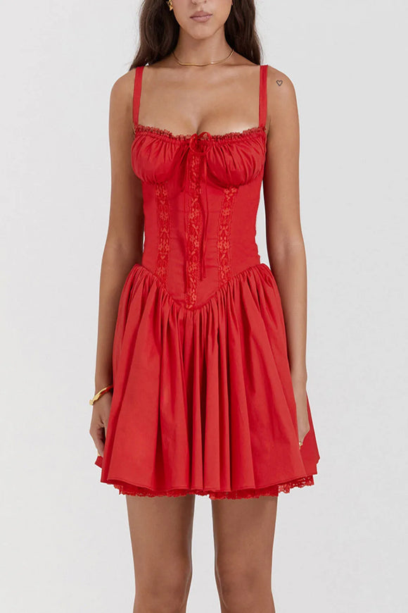 Robe courte sexy pour femme élégante dos nu élégante en dentelle plissée