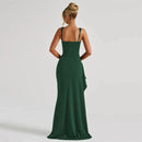 Women's Long Dress Sexy Elegant Spaghetti Straps Backless Split