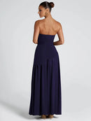 Sexy Maxi Dress Women Gown Strapless Elegant Off Shoulder Backless High Split