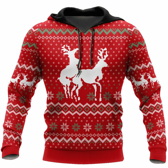 Men’s Christmas Hoodie Sweatshirt Elegant 3D Print Long Sleeve Streetwear