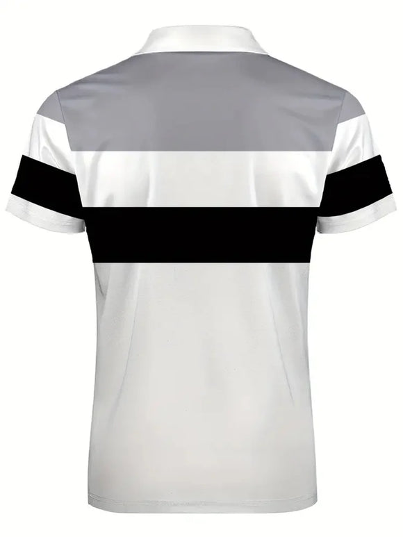 Men's Polo Shirt Elegant Trendy Stitch T Shirt Stretch Comfy Short Sleeves