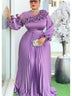 Maxi Women's Pleated Dress Plus size Sexy Long Sleeves
