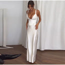 Women's Sexy Long  Dress Satin Elegant Backless Bodycon Fishbone