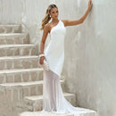 Women's Sexy Maxi Dress Elegant One-Shoulder Backless Sleeveless
