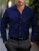 Men's Shirt Elegant Striped Casual Soft Lapel Plus Size Office Top