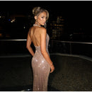 Women's Sexy Long Dress Sequin Elegant  Backless Sleeveless-21