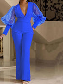 Women's Jumpsuit Elegant Sequin Wedding Bodycon Long Sleeve Party-3