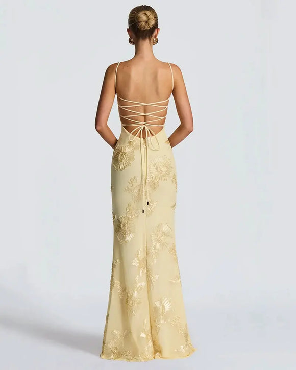 Women's Mermaid Sexy Maxi Dress Elegant Backless Corset Straps