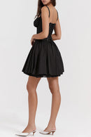 Women's Sexy Short Dress Elegant Backless Elegant Lace Pleated