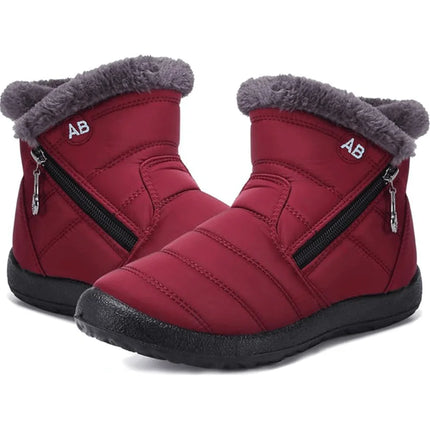 Buy red Women’s Ankle Boots Elegant Waterproof Snow Boots Outdoor Comfortable