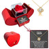 To My Love Eternal Rose Necklace Gift Red Apple Jewelry Box