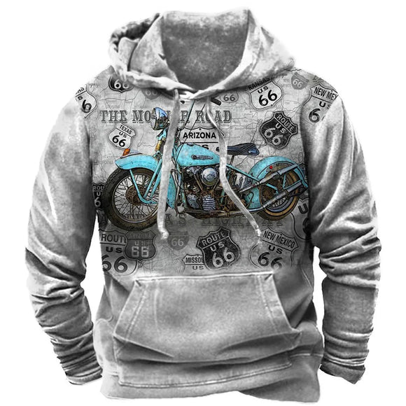 Men's Hoodie Streetwear Vintage 3D Printed Casual Oversized Sweatshirt