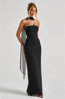 Sexy Maxi Dress Elegant Off Shoulder Backless Evening Party Dress-11