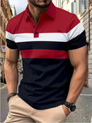 Men's Polo Shirt Elegant Trendy Stitch T Shirt Stretch Comfy Short Sleeves