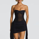 Women's Sexy Mini Dress Strapless Off Shoulder Backless Ruched Draped-15