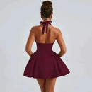 Women's Mini Dress Pleated A-Line Backless Sleeveless Sexy Elegant Gown